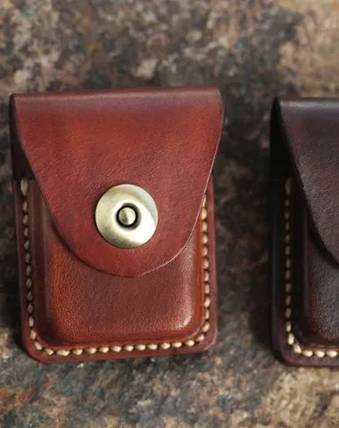 Cool Mens Leather Zippo Lighter Cases with Loop Zippo lighter Holder with clip