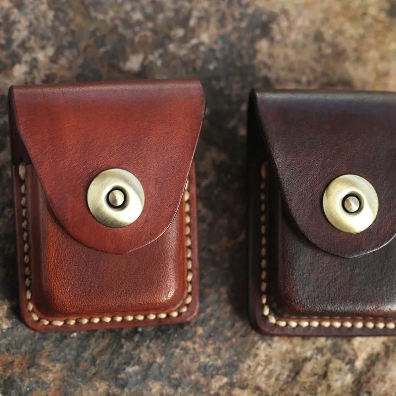 Cool Mens Leather Zippo Lighter Cases with Loop Zippo lighter Holder with clip