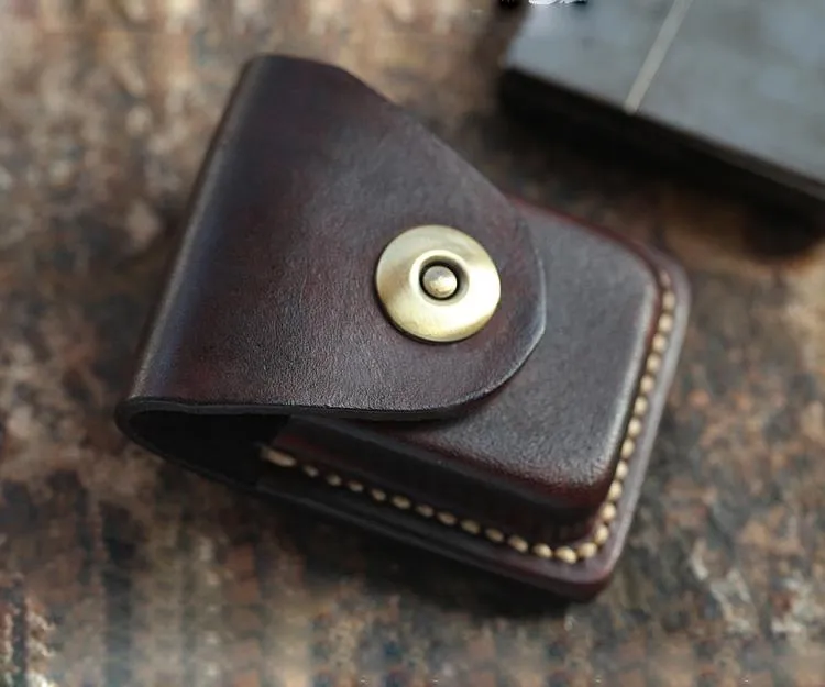 Cool Mens Leather Zippo Lighter Cases with Loop Zippo lighter Holder with clip