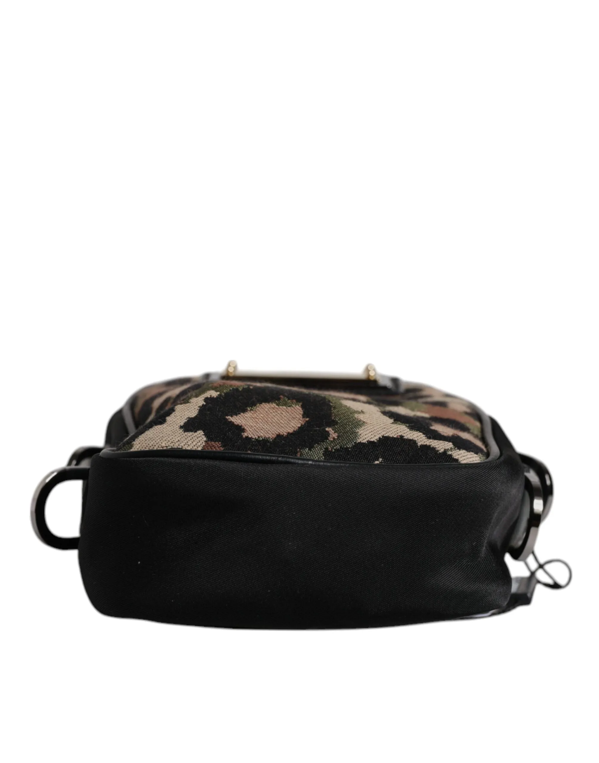 Dolce & Gabbana multi Leopard Jacquard Logo Plaque Neck Strap Men's Bag (Pre-Owned)