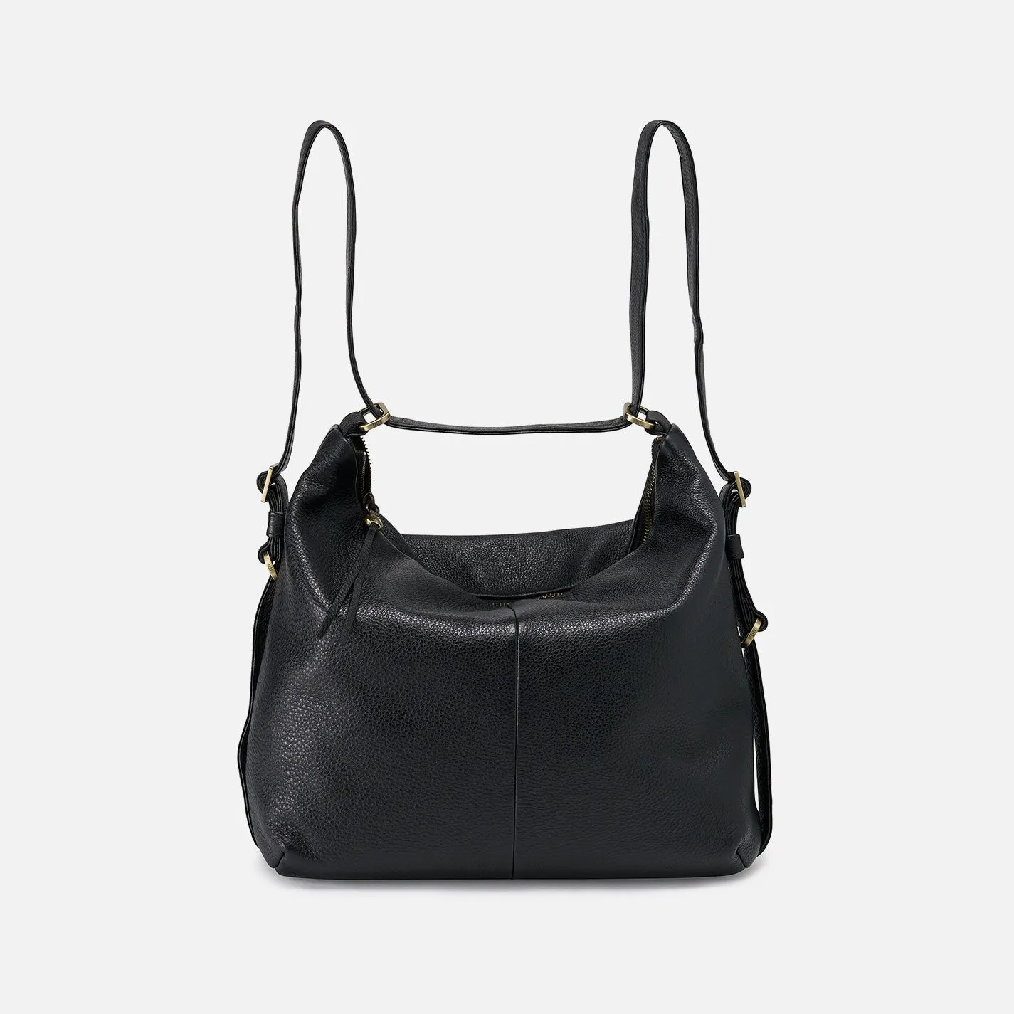 Emily Convertible Backpack In Pebbled Leather - Black