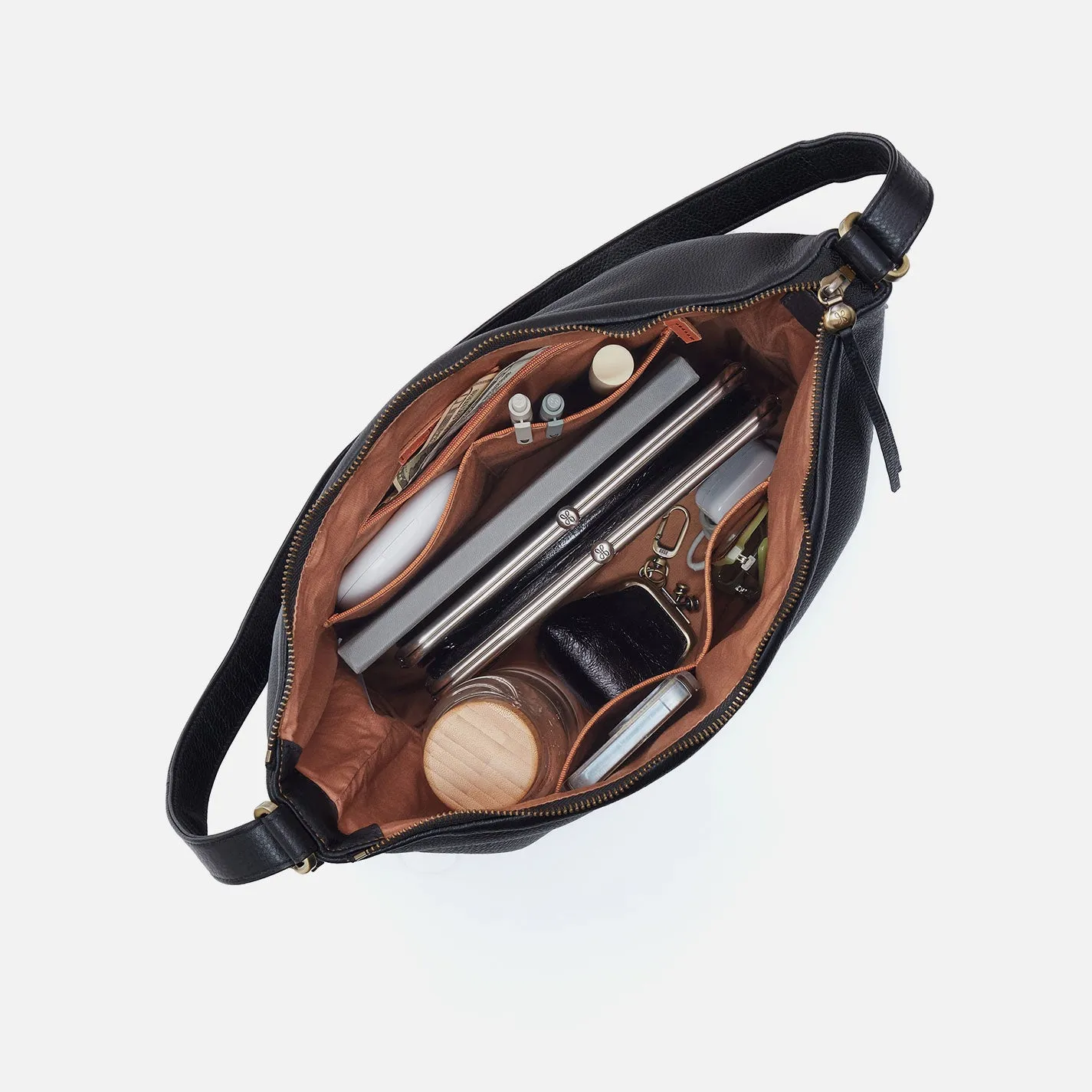 Emily Convertible Backpack In Pebbled Leather - Black