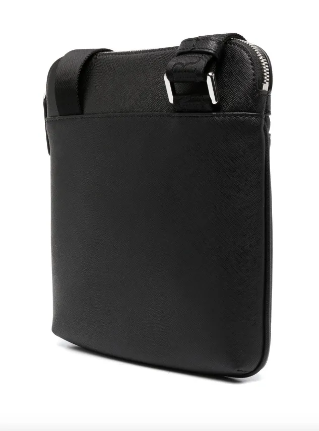 Emporio Armani regenerated-leather shoulder bag with eagle pate