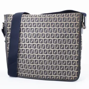 Fendi Zucca Canvas Leather Shoulder Bag (Pre-Owned)