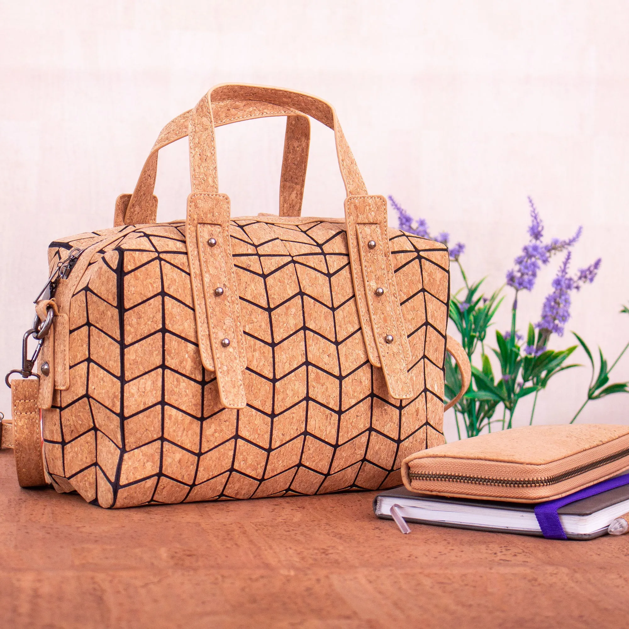Geometric Cork Handbag for Women BAG-2062