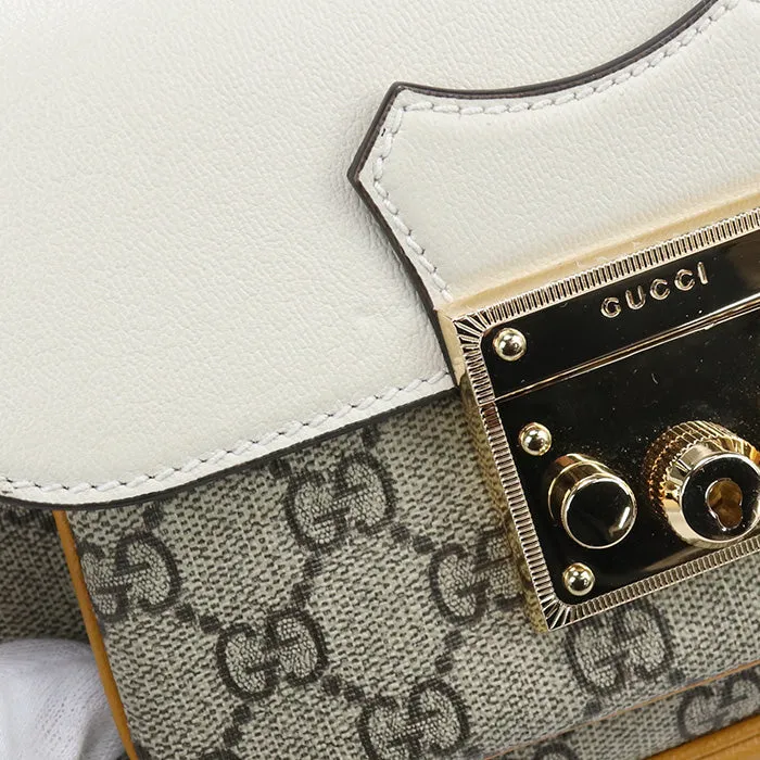 GUCCI 658487 Shoulder Bag Padlock Diagonal GG Supreme brown Women