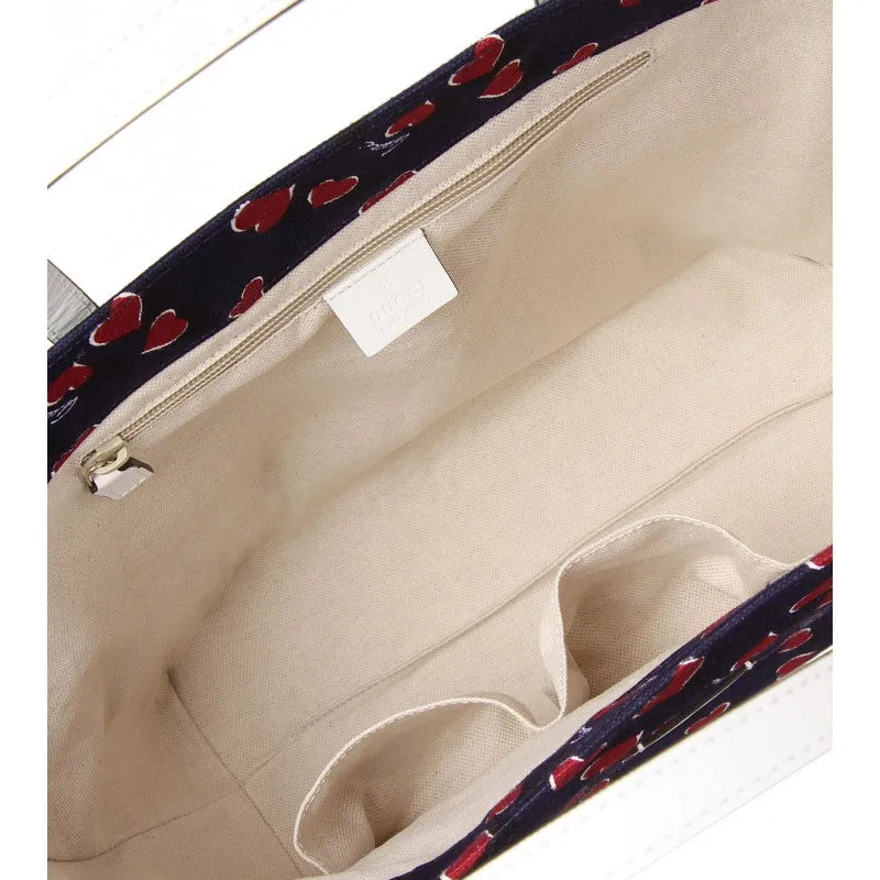 Gucci Blue & red & white Heartbeat print tote bag