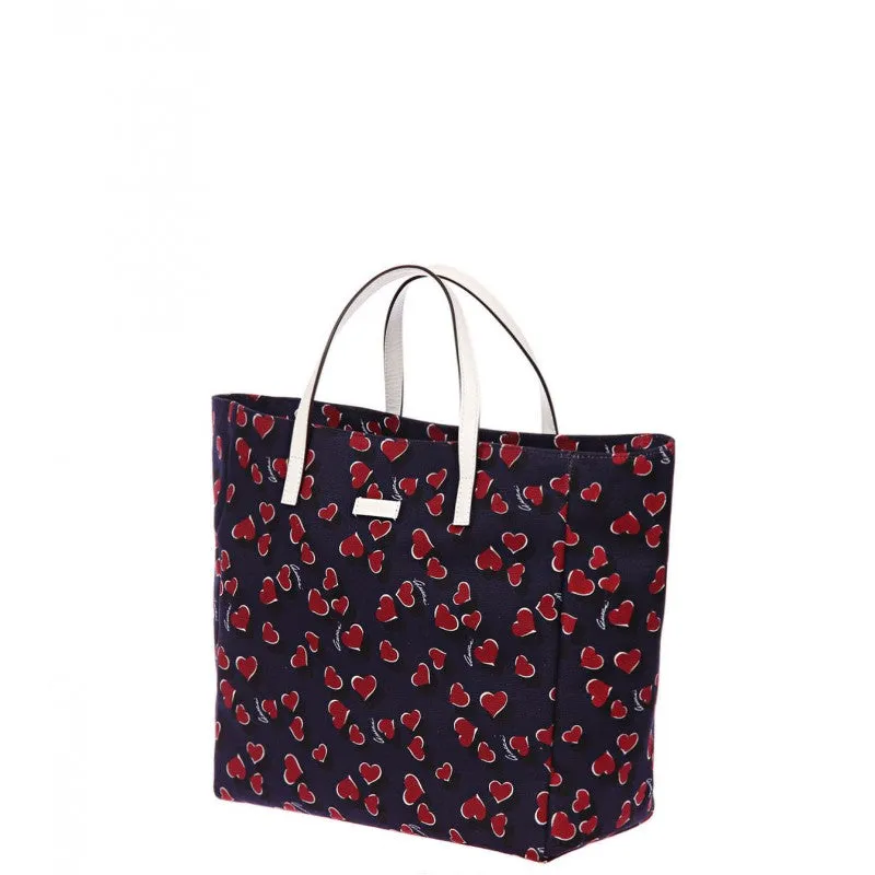 Gucci Blue & red & white Heartbeat print tote bag