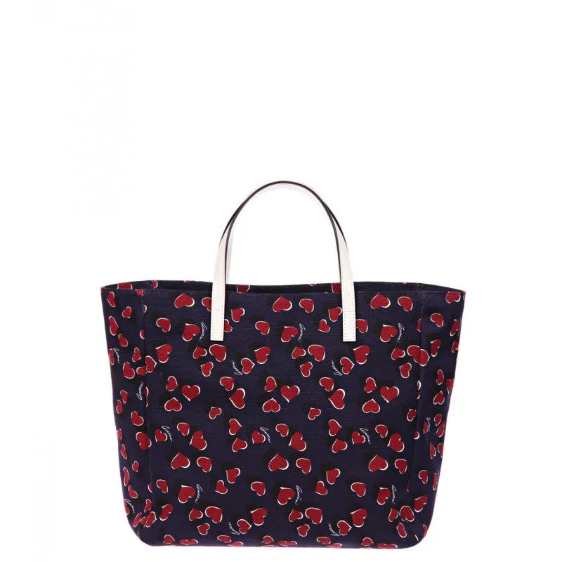 Gucci Blue & red & white Heartbeat print tote bag