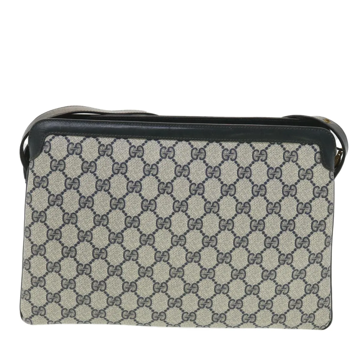 Gucci GG Canvas Sherry Line Shoulder Bag PVC Leather Gray Red Navy  yk6173B