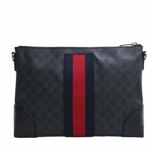GUCCI GG Supreme Shoulder Bag 474139 Black Men's