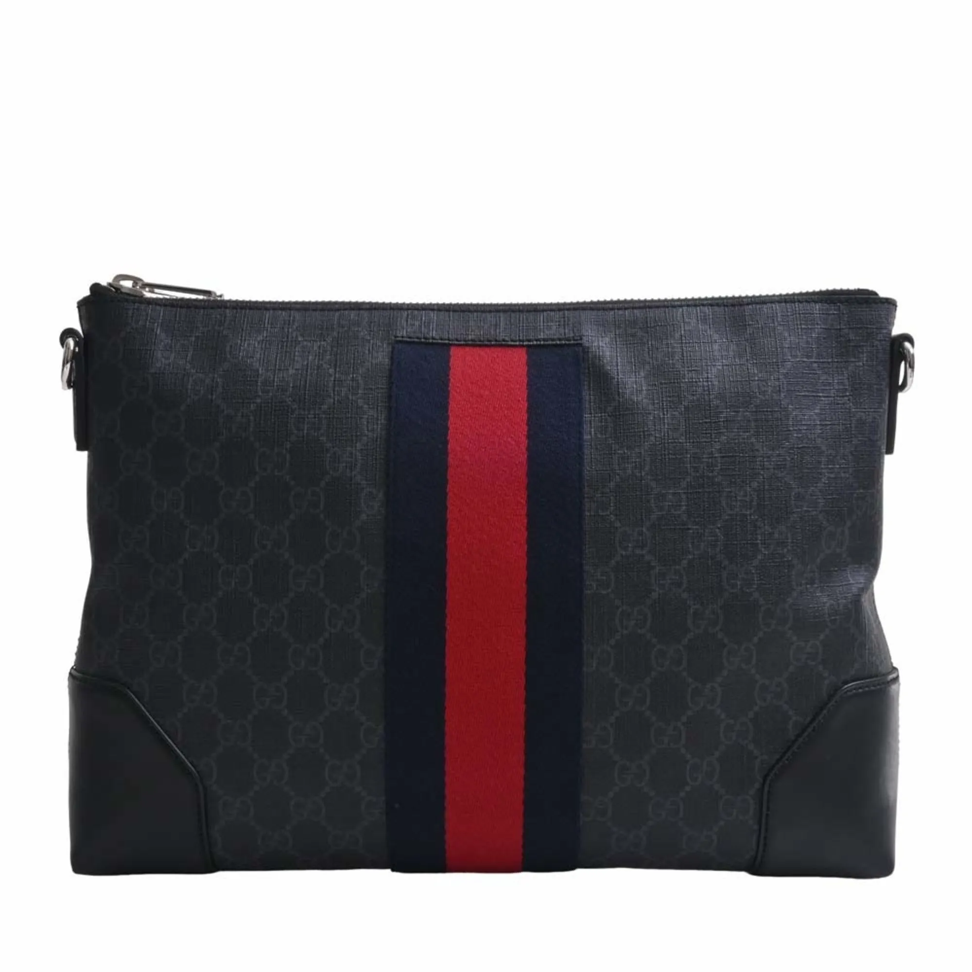 GUCCI GG Supreme Shoulder Bag 474139 Black Men's