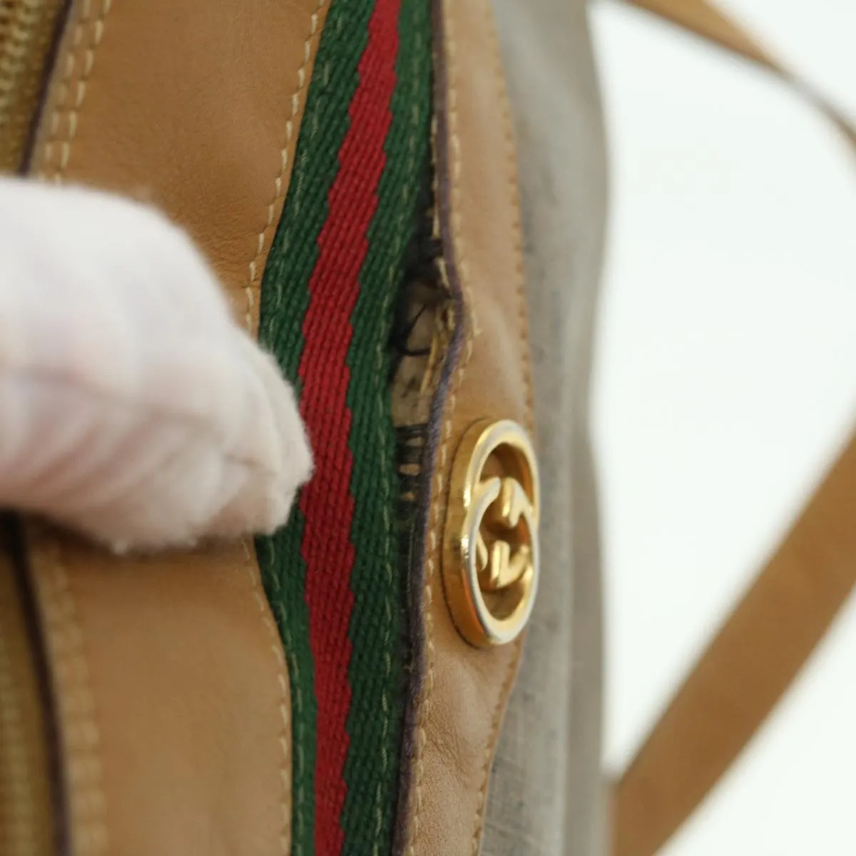 GUCCI Micro GG Canvas Shoulder Bag Brown 001580918  rd2931