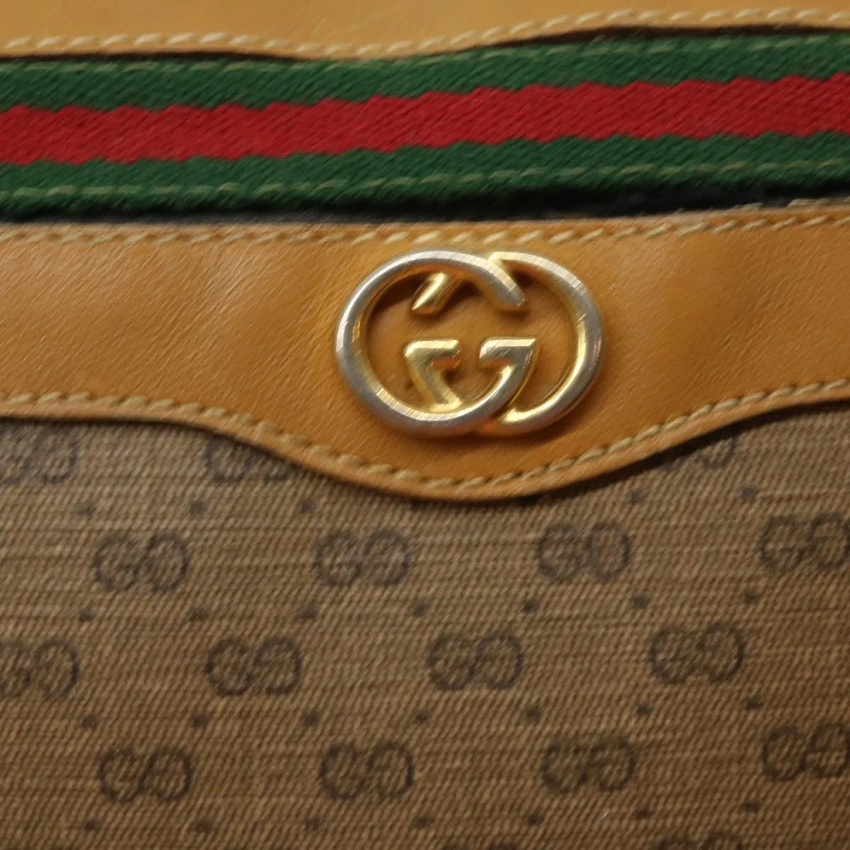GUCCI Micro GG Canvas Shoulder Bag Brown 001580918  rd2931