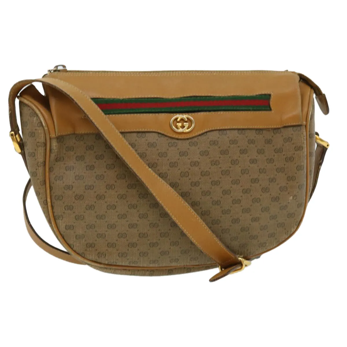 GUCCI Micro GG Canvas Shoulder Bag Brown 001580918  rd2931