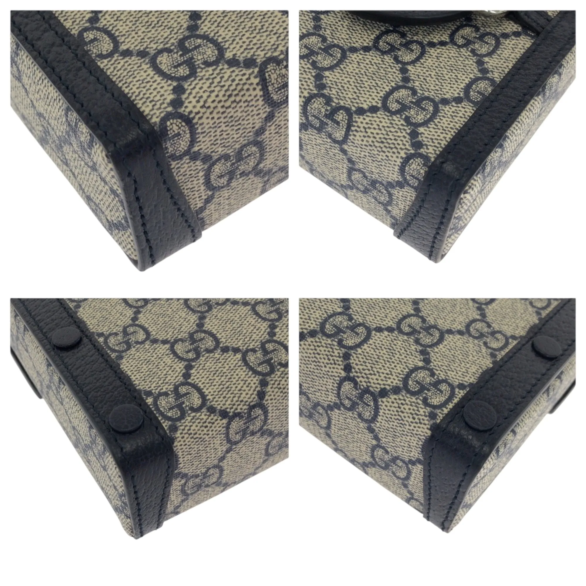 Gucci Navy Gg Supreme Pochette Shoulder Bag (Pre-Owned)