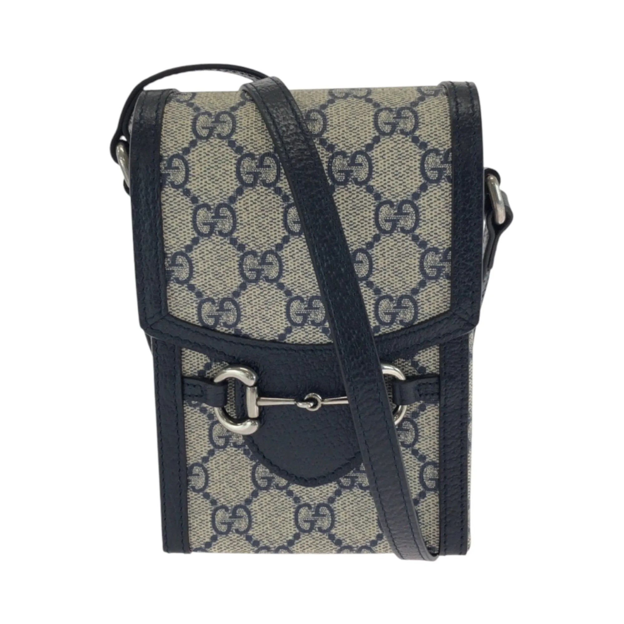 Gucci Navy Gg Supreme Pochette Shoulder Bag (Pre-Owned)
