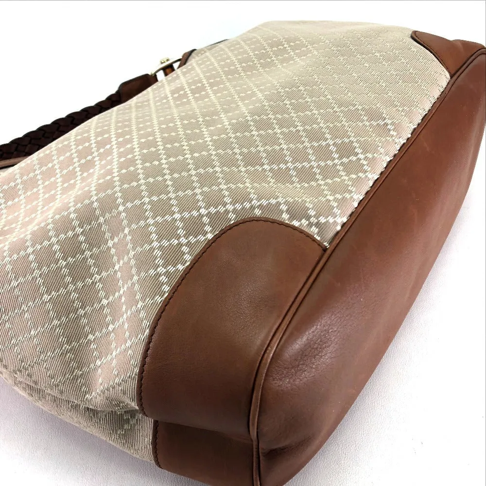 GUCCI Shoulder Bag 282338 Canvas / leather beige Diamante Handbag Women Secondhand