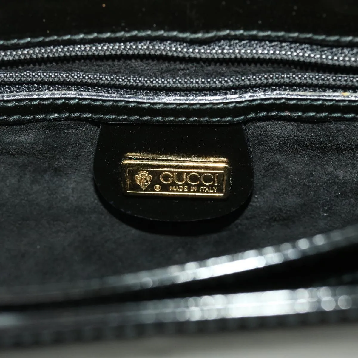 GUCCI Shoulder Bag Patent leather Black  fm2405