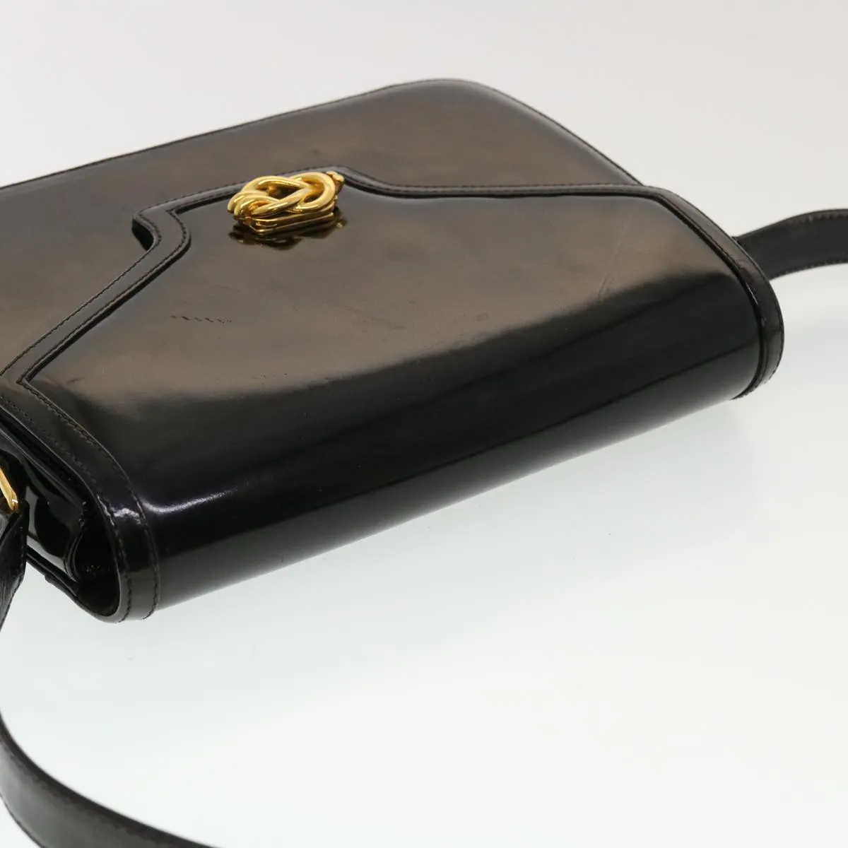 GUCCI Shoulder Bag Patent leather Black  fm2405