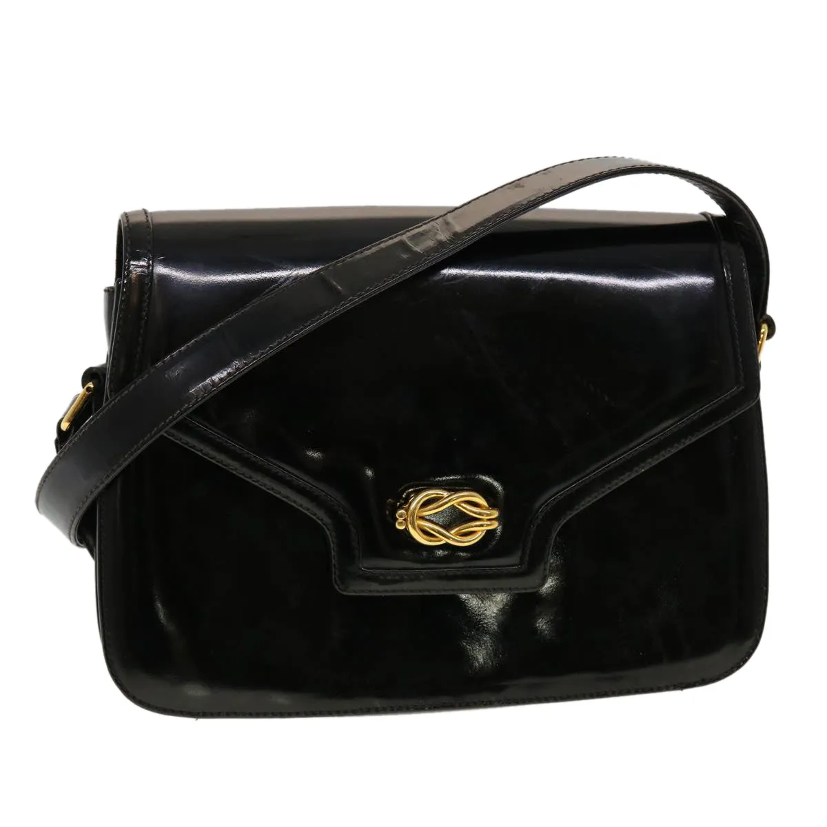 GUCCI Shoulder Bag Patent leather Black  fm2405