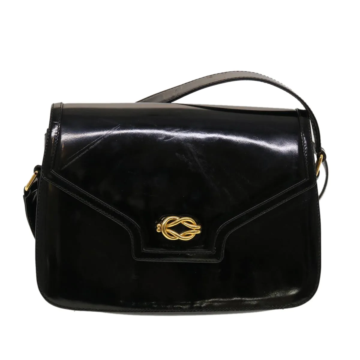 GUCCI Shoulder Bag Patent leather Black  fm2405