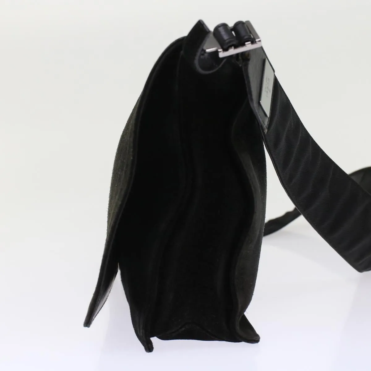 GUCCI Shoulder Bag Suede Black  49411