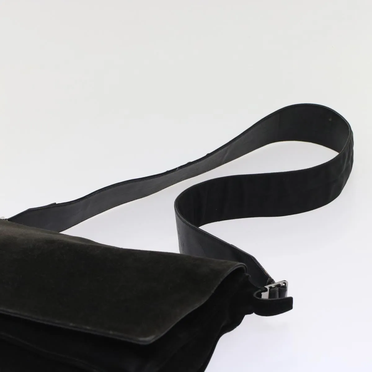 GUCCI Shoulder Bag Suede Black  49411
