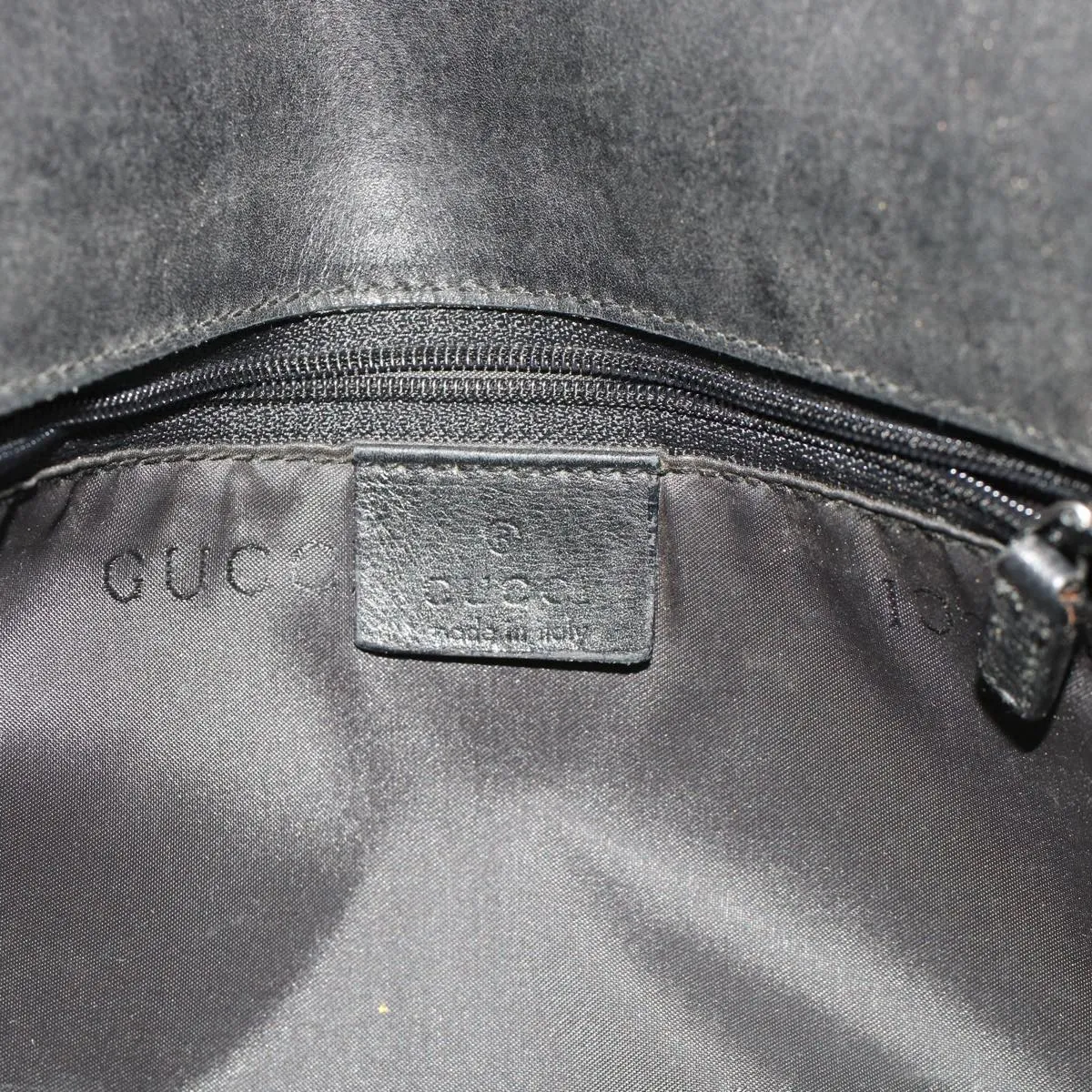GUCCI Shoulder Bag Suede Black  49411
