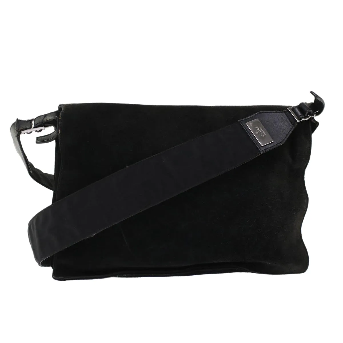 GUCCI Shoulder Bag Suede Black  49411