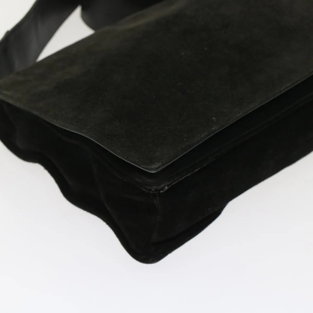 GUCCI Shoulder Bag Suede Black  49411