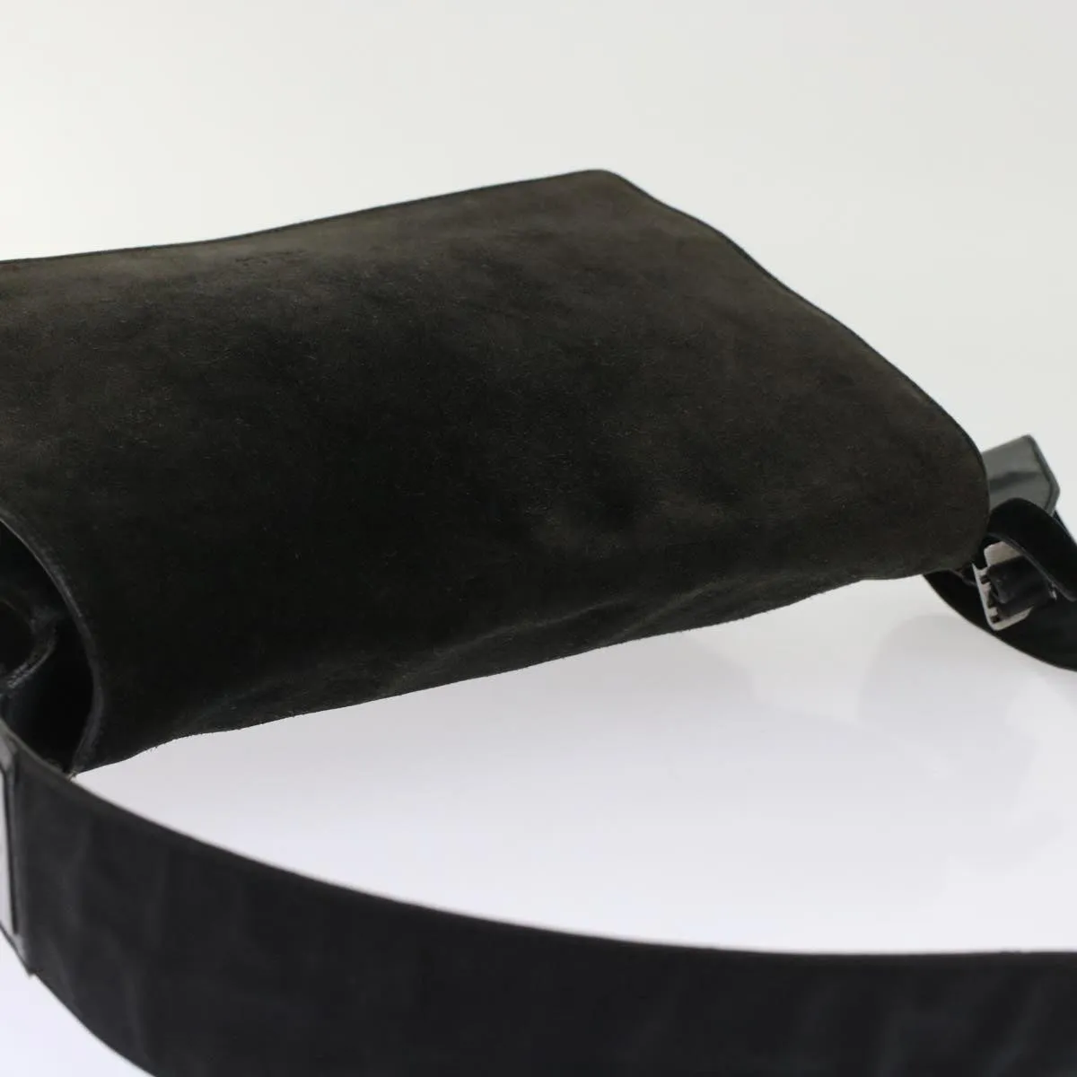 GUCCI Shoulder Bag Suede Black  49411