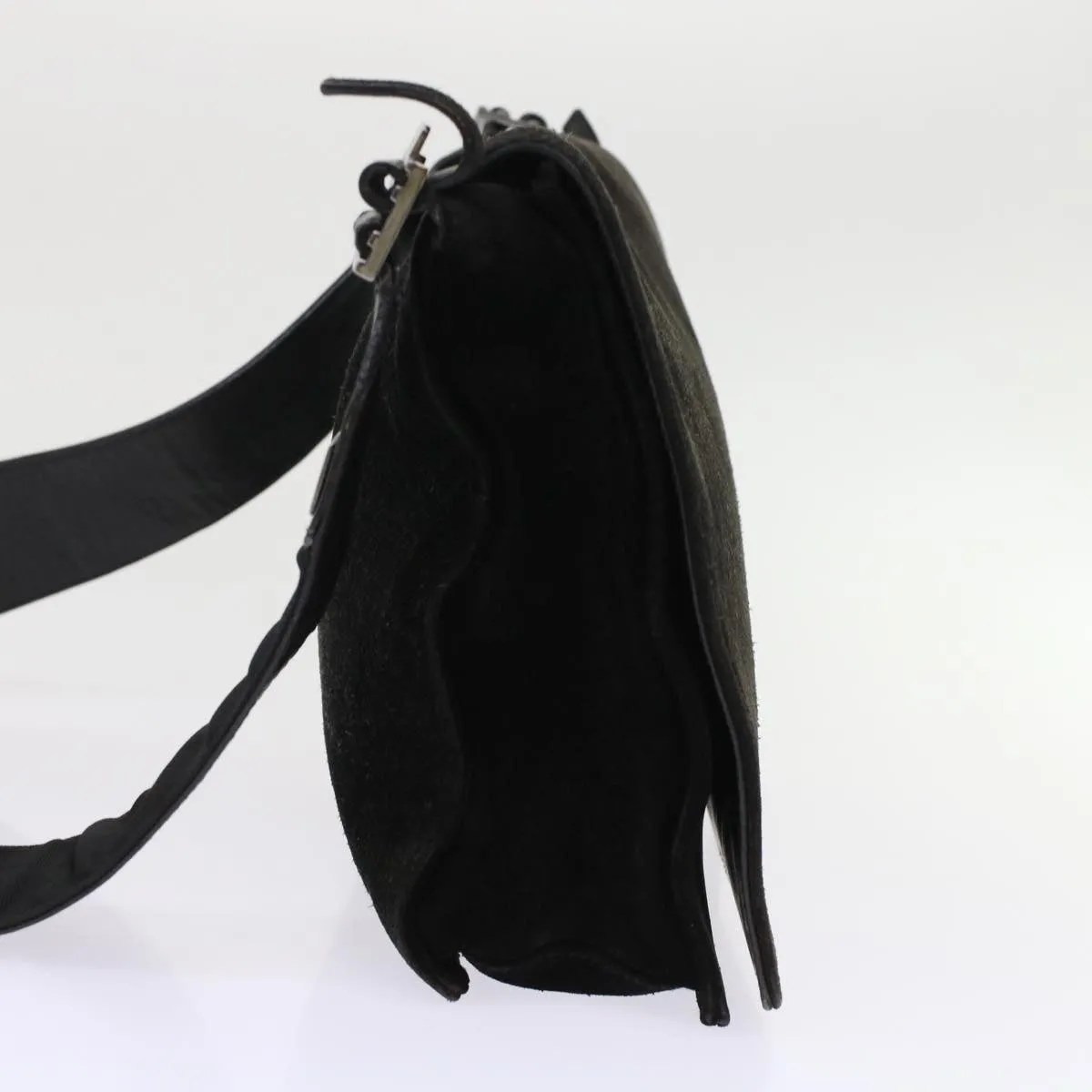 GUCCI Shoulder Bag Suede Black  49411