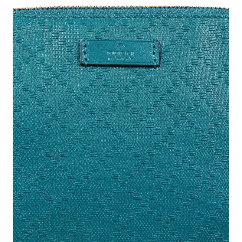 Gucci Teal leather diamante cosmetic case