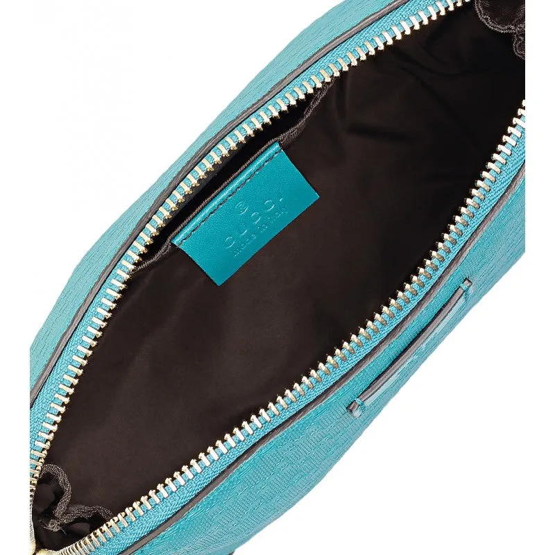 Gucci Teal leather diamante cosmetic case