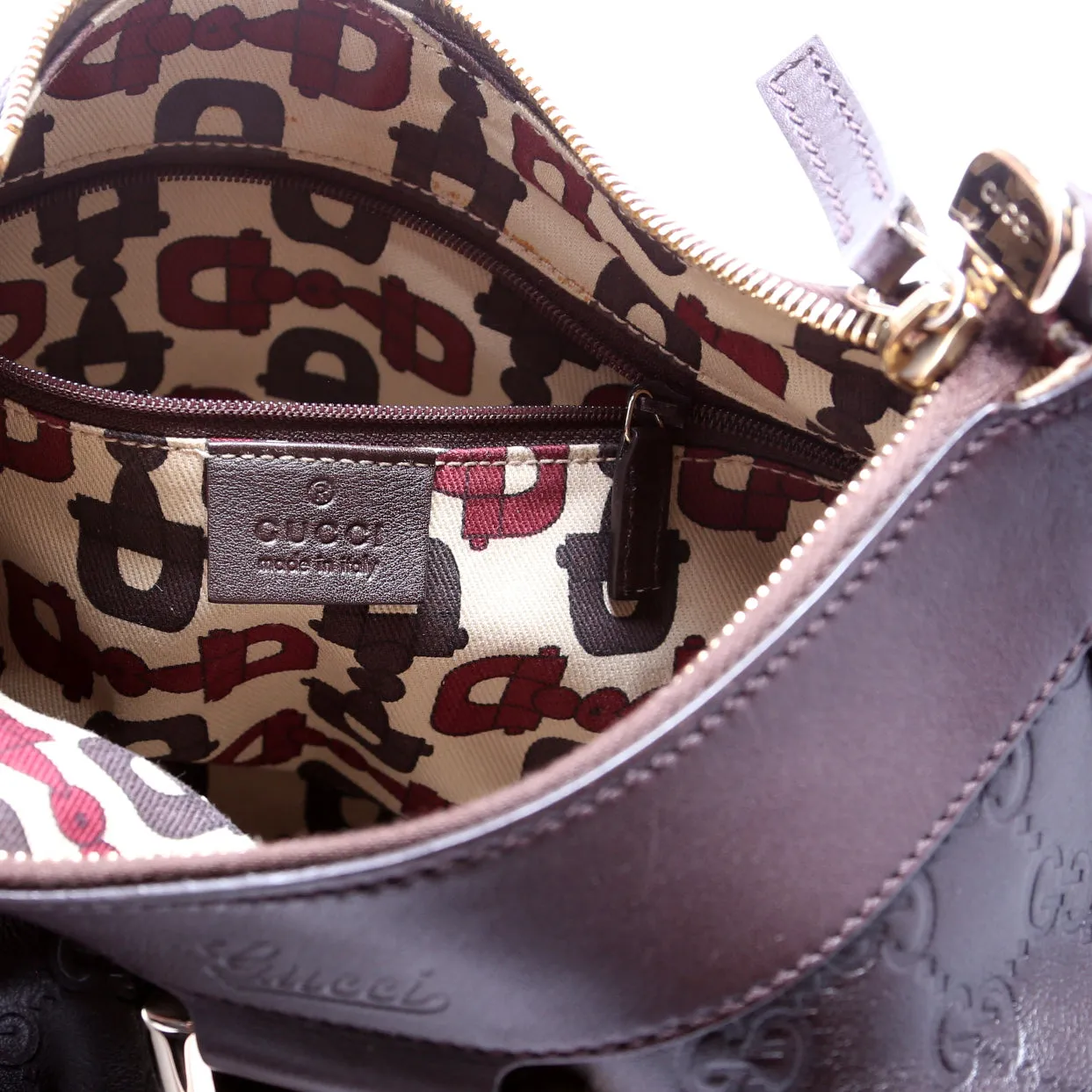 Guccissima Abbey D Ring Shoulder Bag Brown