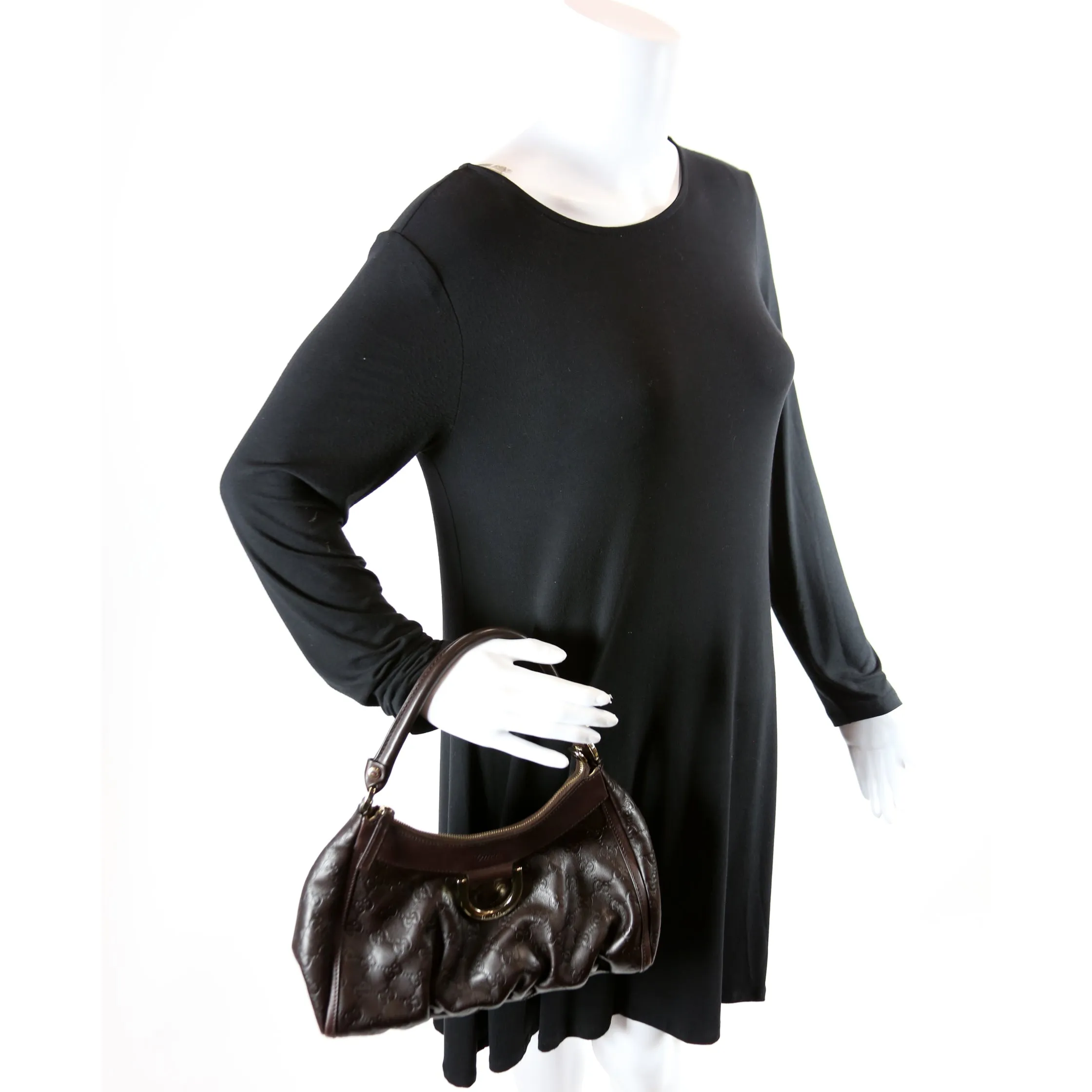 Guccissima Abbey D Ring Shoulder Bag Brown