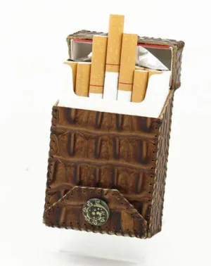 Handmade Cool Leather Mens Coffee Cigarette Holder Case Cigarette Holder for Men