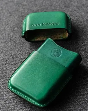 Handmade Green Leather Mens 11pcs Cigarette Holder Case Cool Custom Cigarette Case for Men