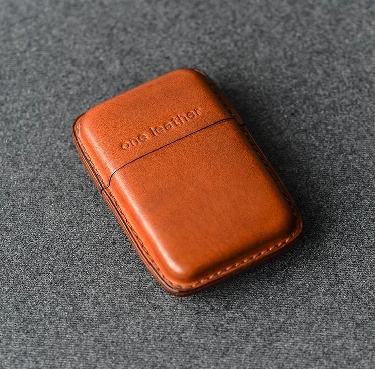 Handmade Green Leather Mens 11pcs Cigarette Holder Case Cool Custom Cigarette Case for Men