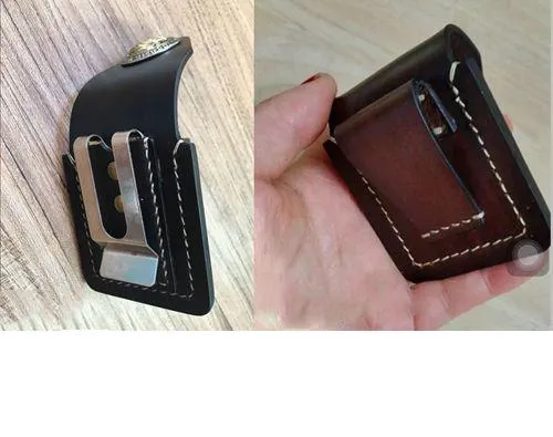 Handmade Leather Classic Zippo Lighter Case Coffee Standard Zippo Lighter Holder Pouch For Men