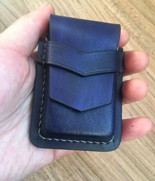 Handmade Leather Classic Zippo Lighter Case Coffee Standard Zippo Lighter Holder Pouch For Men