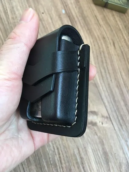 Handmade Leather Classic Zippo Lighter Case Coffee Standard Zippo Lighter Holder Pouch For Men