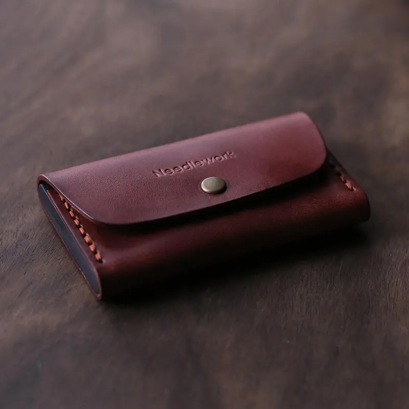 Handmade Wooden Coffee Leather Mens 10pcs Cigarette Case Cool Custom Cigarette Holder for Men