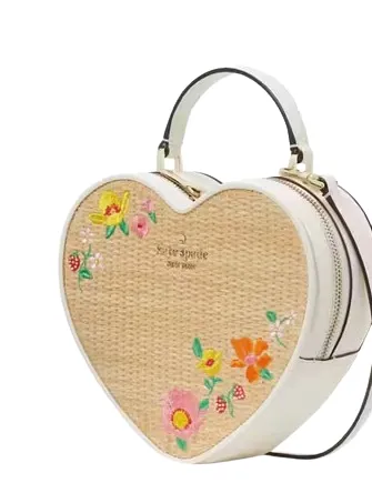 Kate Spade New York Love Shack Rattan Heart Crossbody