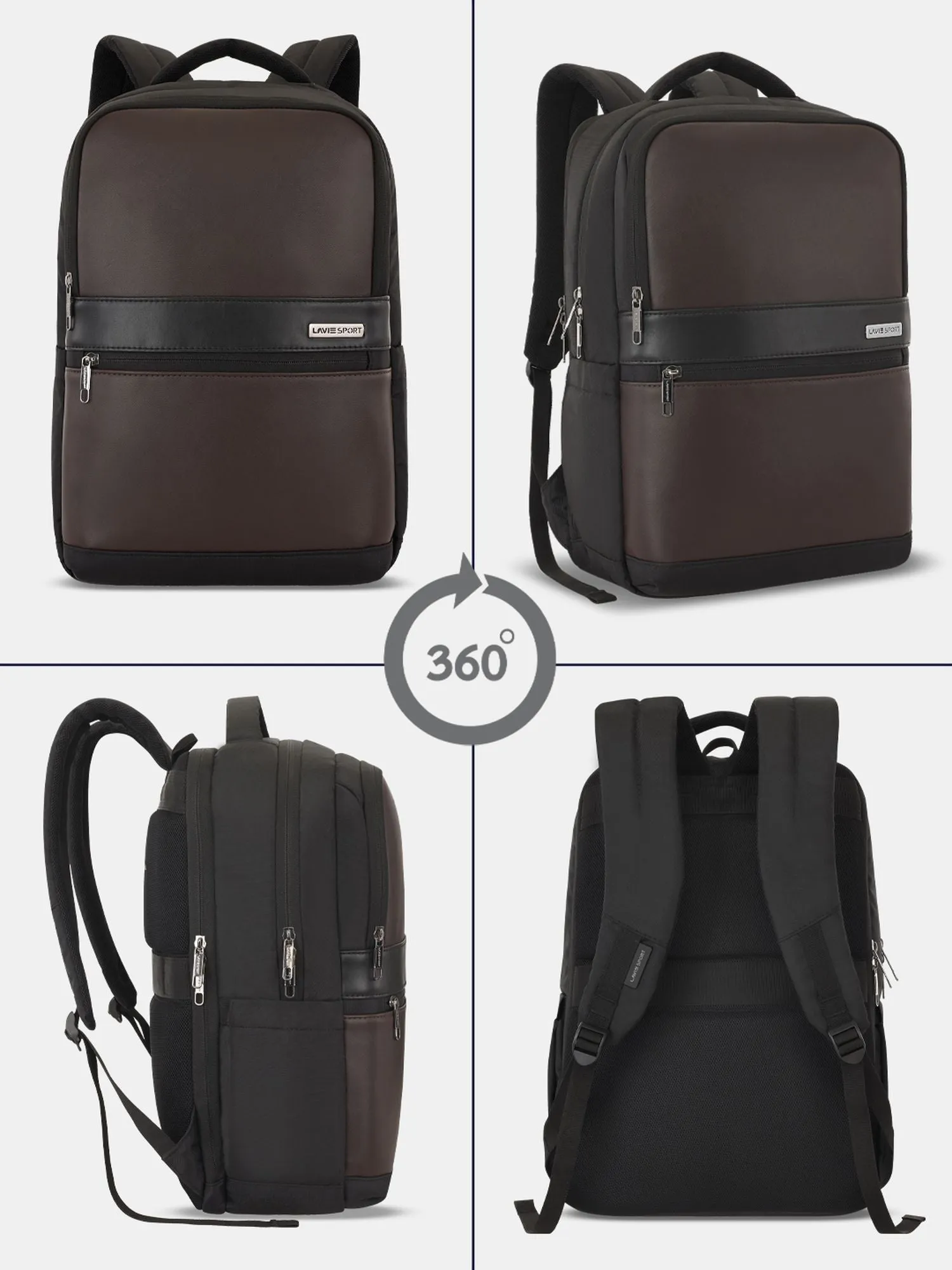 Lavie Sport Armour 24L Laptop Backpack with Trolley sleeve For Men & Women Black/Navy