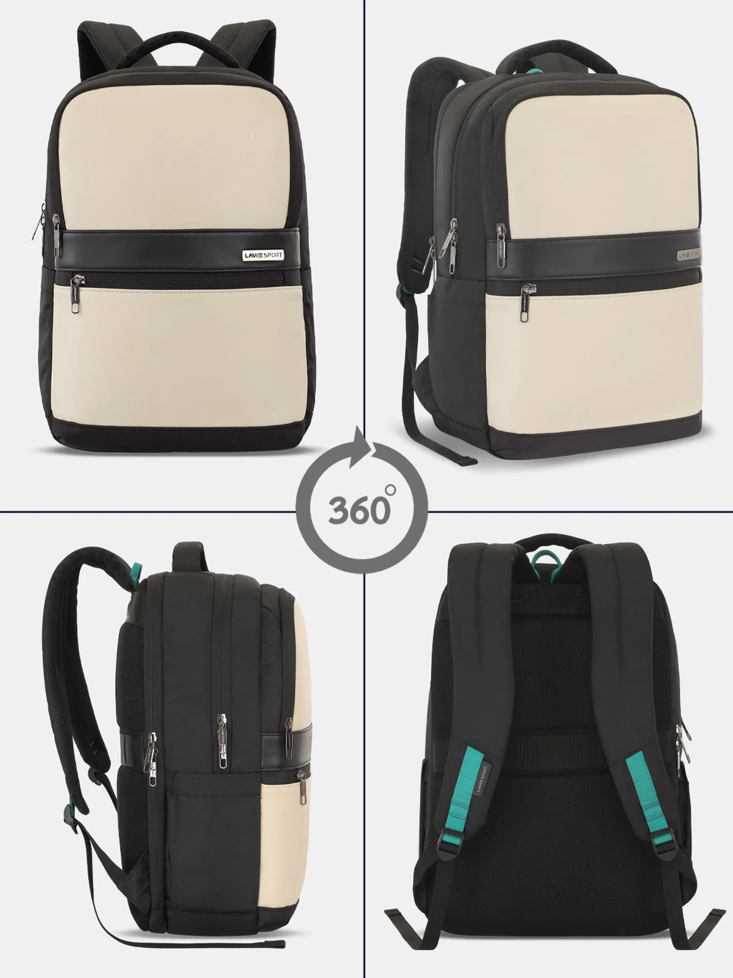 Lavie Sport Armour 24L Laptop Backpack with Trolley sleeve For Men & Women Black/Navy