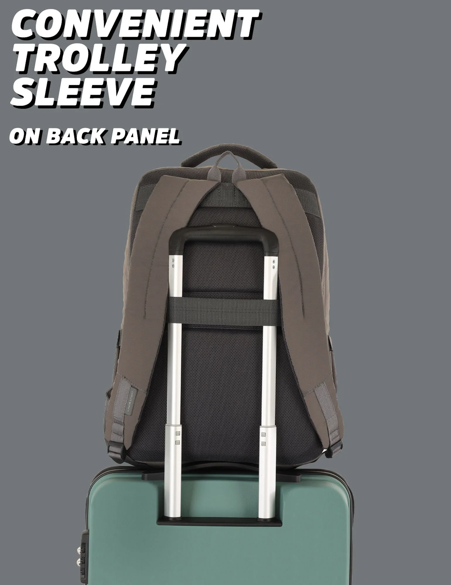 Lavie Sport Armour 24L Laptop Backpack with Trolley sleeve For Men & Women Black/Navy