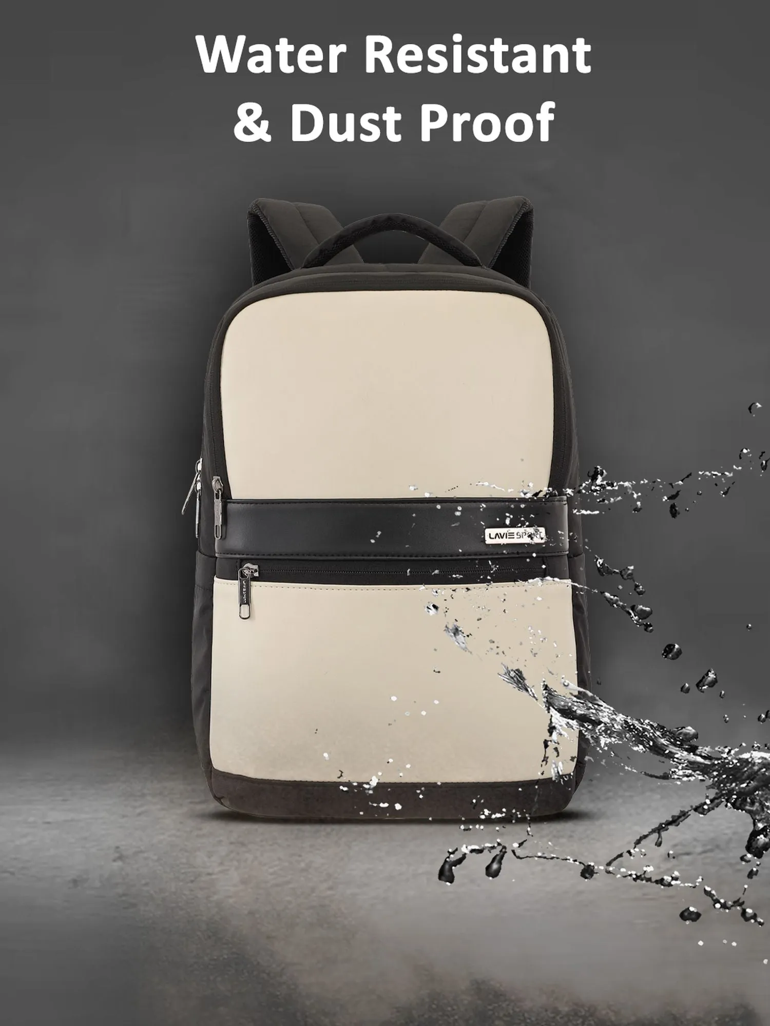Lavie Sport Armour 24L Laptop Backpack with Trolley sleeve For Men & Women Black/Navy