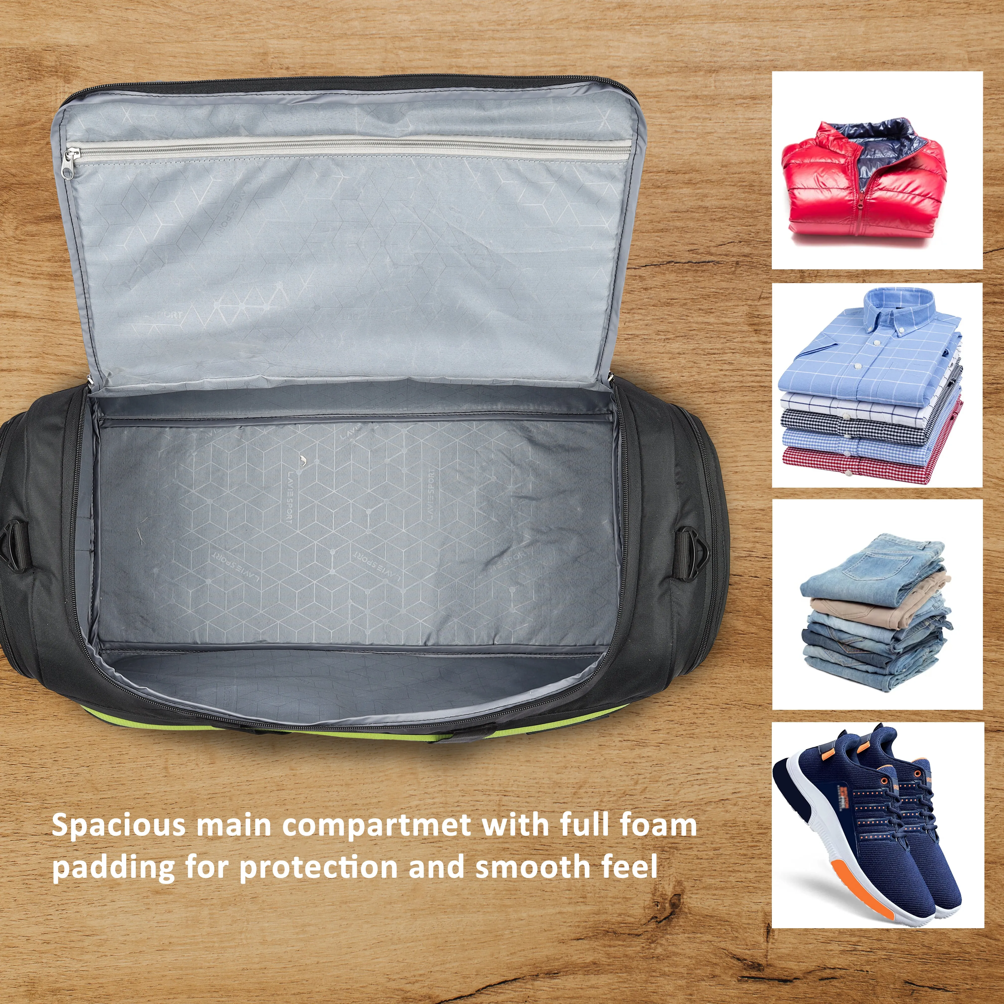 Lavie Sport Epitome 55 cms Medium Duffle Bag For | Airbag| Duffle